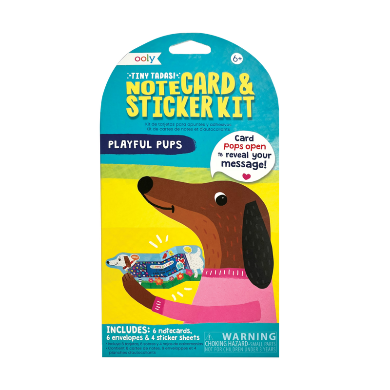 Tiny Tada! Note Cards &amp; Sticker Set - Playful Pups