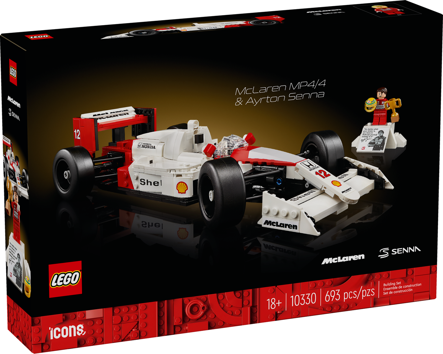 LEGO® ICONS - McLaren MP4/4 &amp; Ayrton Senna
