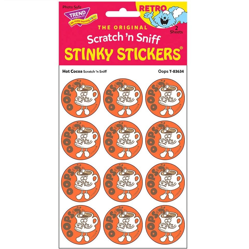 Scratch &#39;N Sniff Stinky Stickers - Oops, Hot Cocoa
