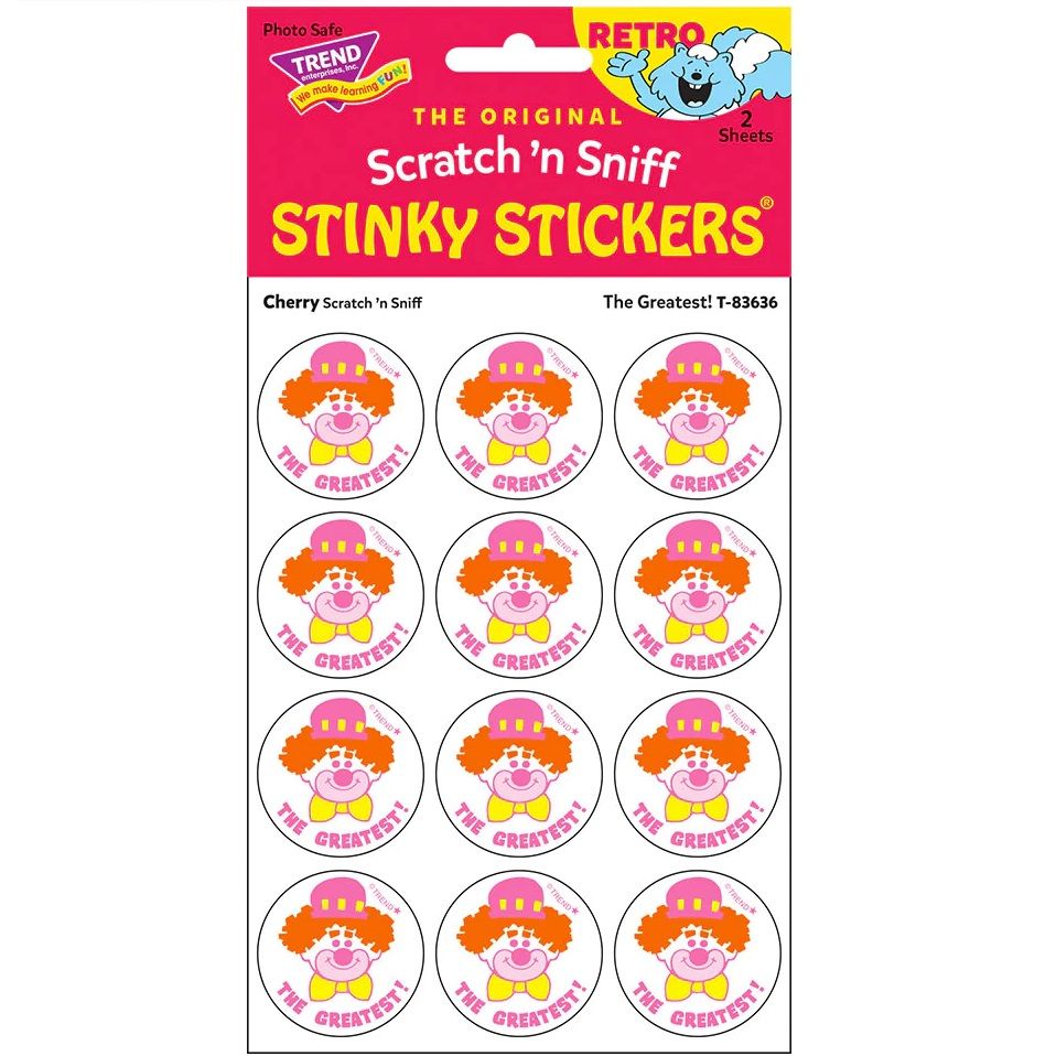 Scratch &#39;N Sniff Stinky Stickers - The Greatest, Cherry