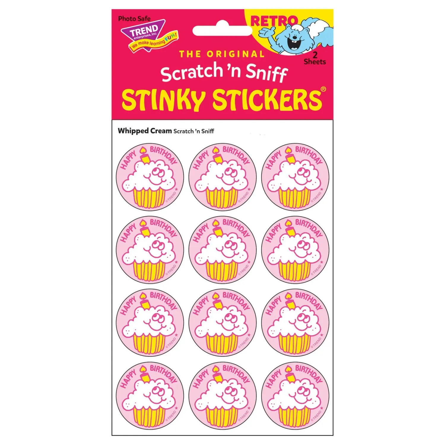 Scratch &#39;N Sniff Stinky Stickers - Happy Birthday, Whipped-Cream