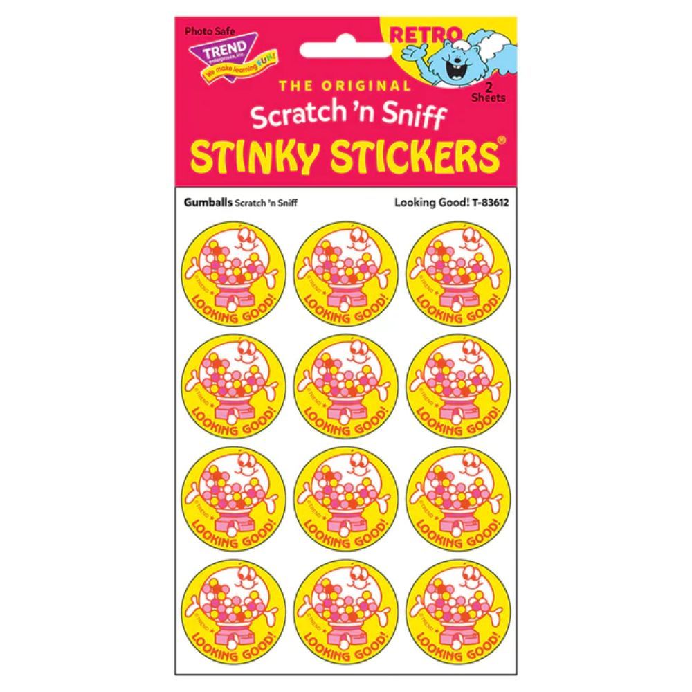 Scratch &#39;N Sniff Stinky Stickers - Looking Good, Gumballs