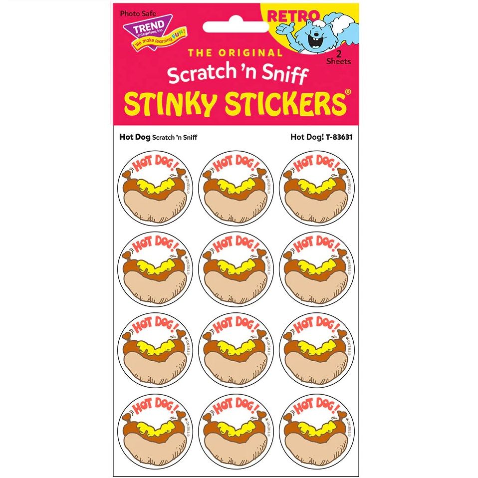 Scratch &#39;N Sniff Stinky Stickers - Hot Dog, Hot Dog