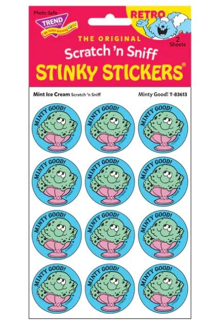 Scratch &#39;N Sniff Stinky Stickers - Minty Good, Mint Ice Cream