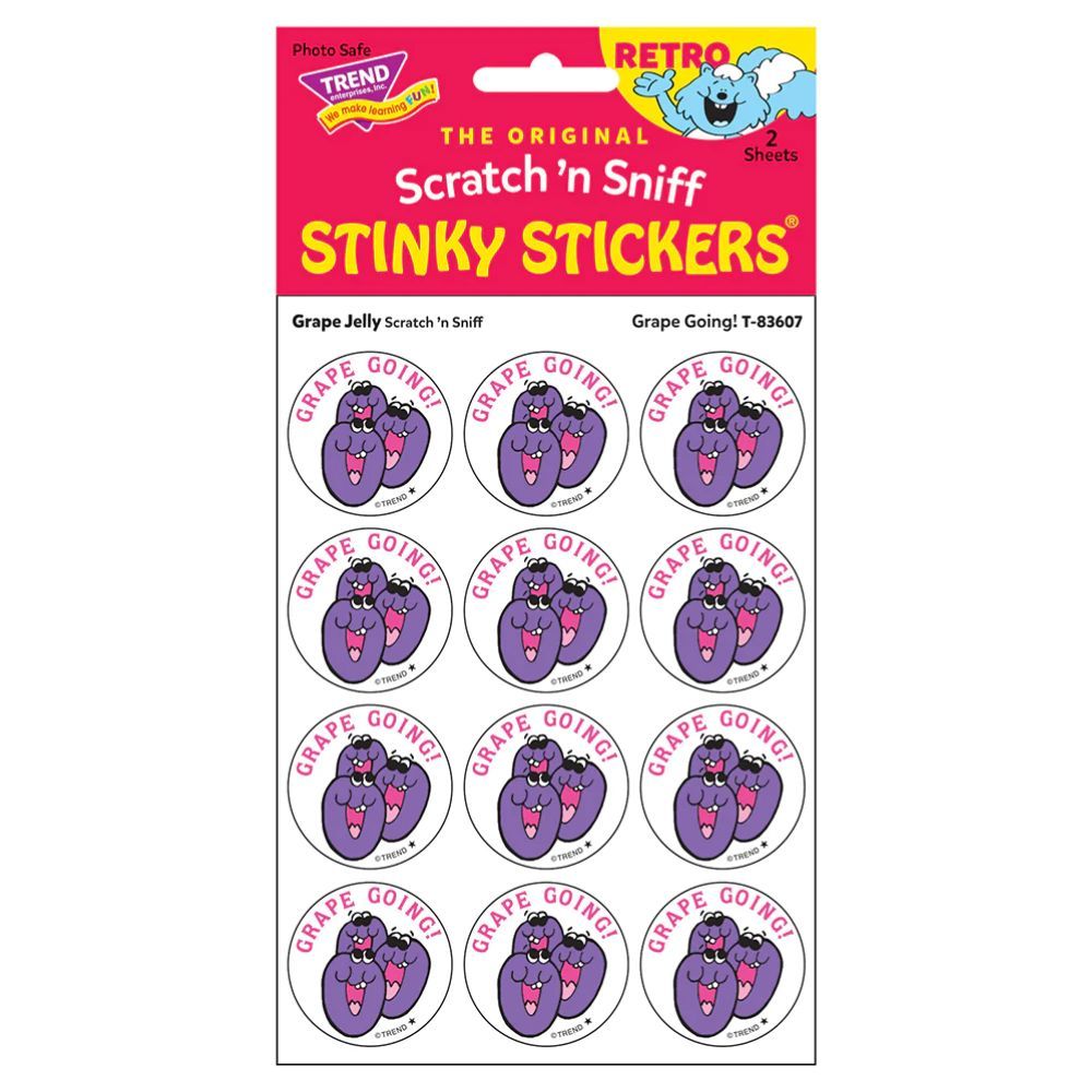 Scratch &#39;N Sniff Stinky Stickers - Grape Going, Grape Jelly