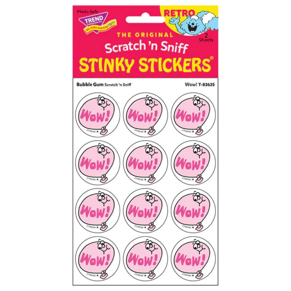 Scratch &#39;N Sniff Stinky Stickers - Wow, Bubble Gum