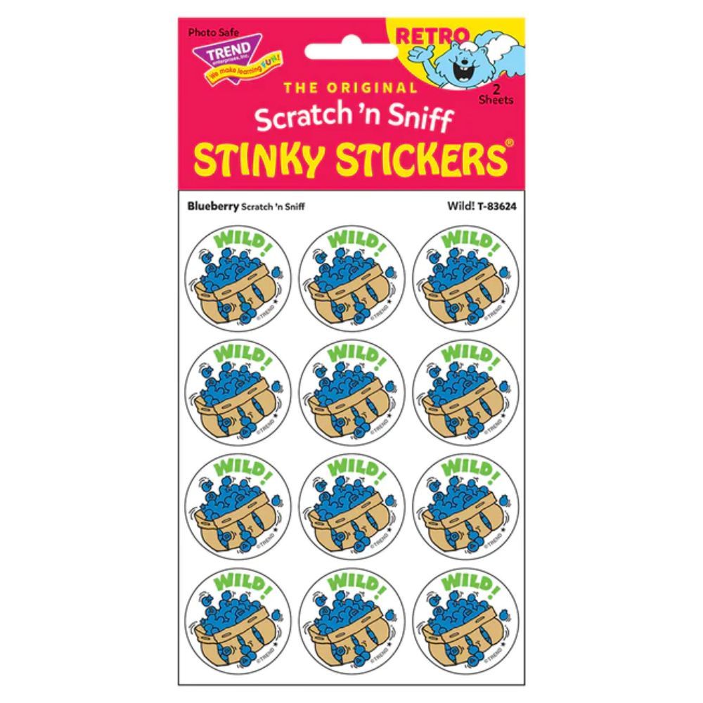 Scratch &#39;N Sniff Stinky Stickers - Wild, Blueberry