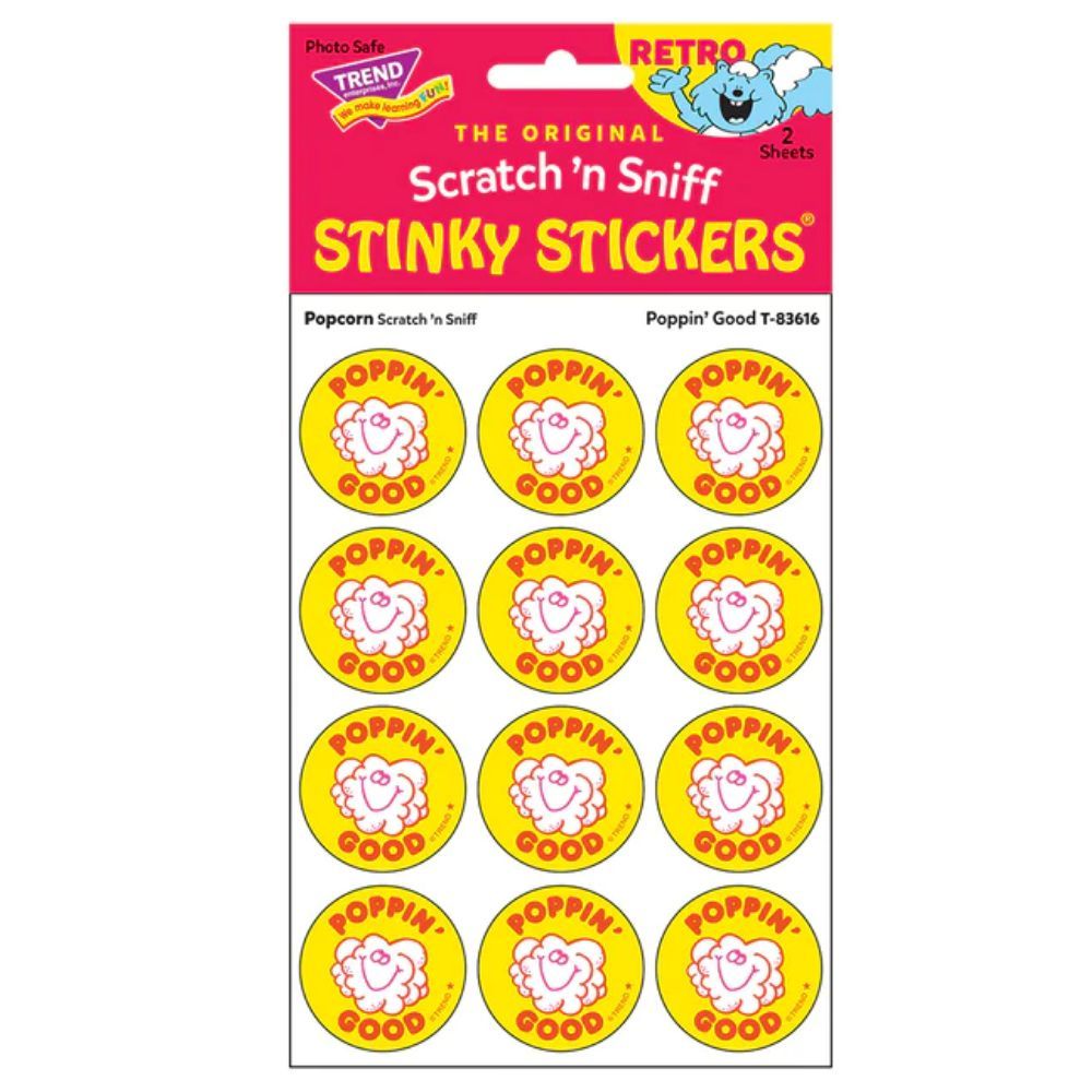 Scratch &#39;N Sniff Stinky Stickers - Poppin-Good, Popcorn