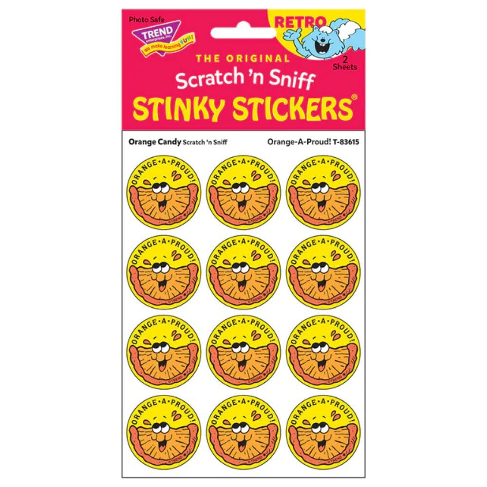 Scratch &#39;N Sniff Stinky Stickers - Orange-A-Proud, Orange