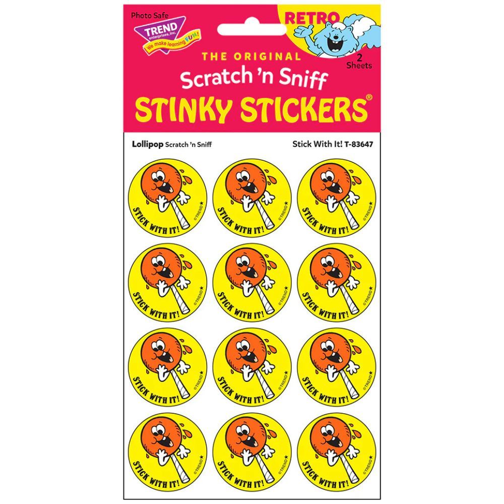 Scratch &#39;N Sniff Stinky Stickers - Stick With It, Lollipop