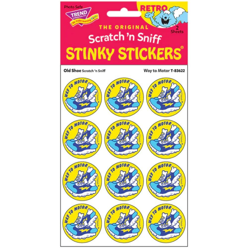 Scratch &#39;N Sniff Stinky Stickers - Way to Motor, Old Shoe