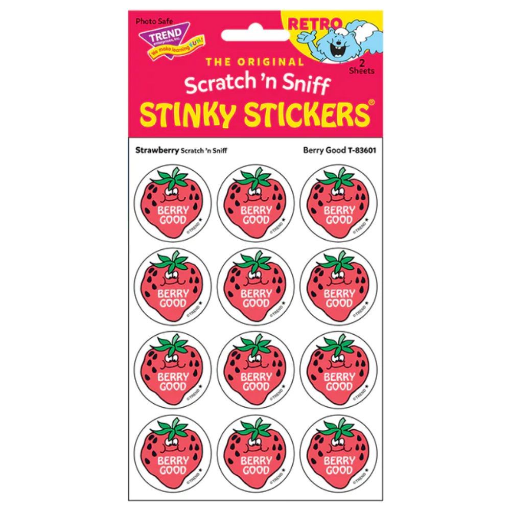 Scratch &#39;N Sniff Stinky Stickers - Berry Good, Strawberry