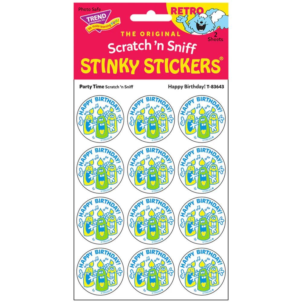 Scratch &#39;N Sniff Stinky Stickers - Happy Birthday, Party Time