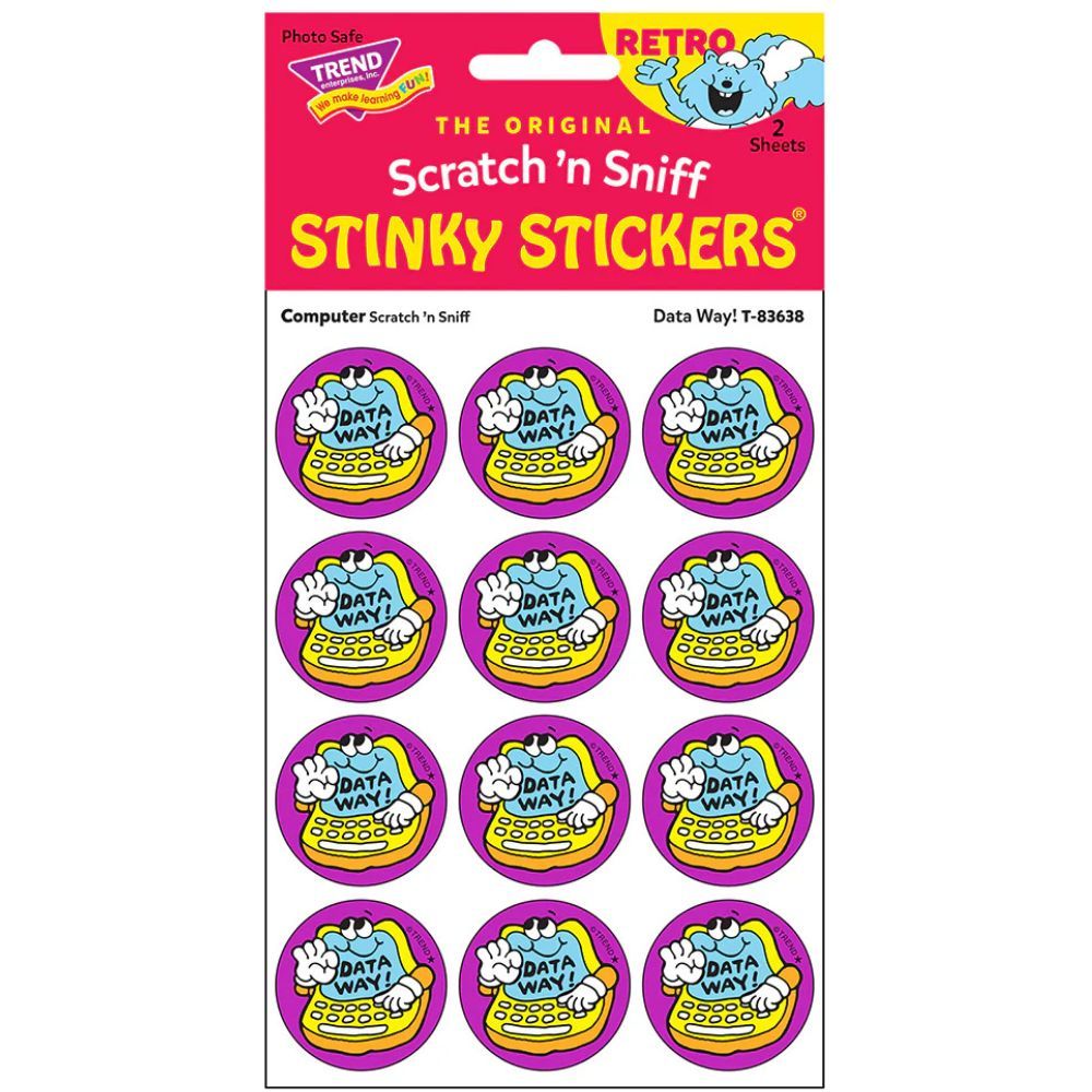 Scratch &#39;N Sniff Stinky Stickers - Data Way, Computer