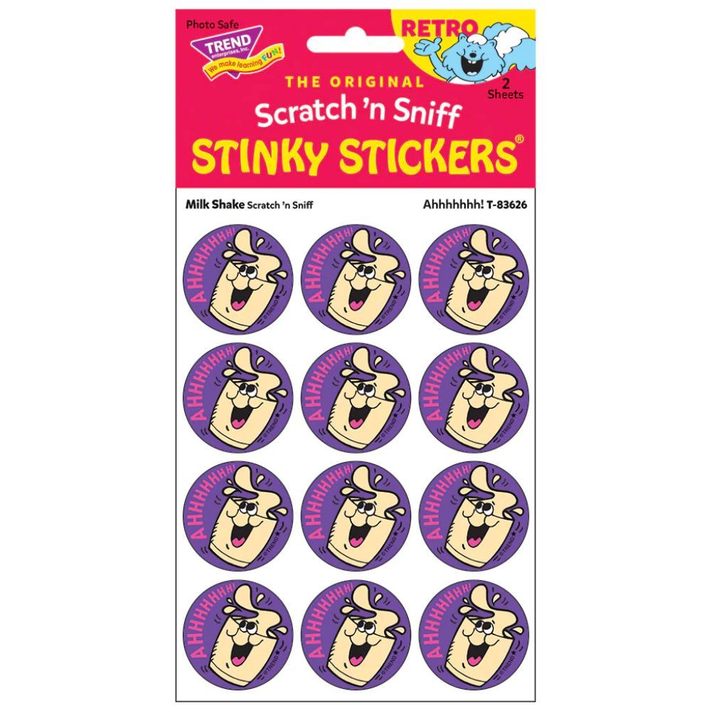 Scratch &#39;N Sniff Stinky Stickers - Ahhhhhhh, Milk Shake