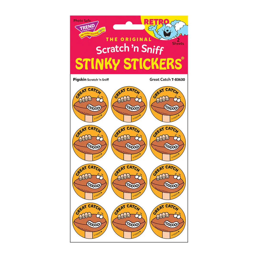 Scratch &#39;N Sniff Stinky Stickers - Great Catch, Pigskin Football