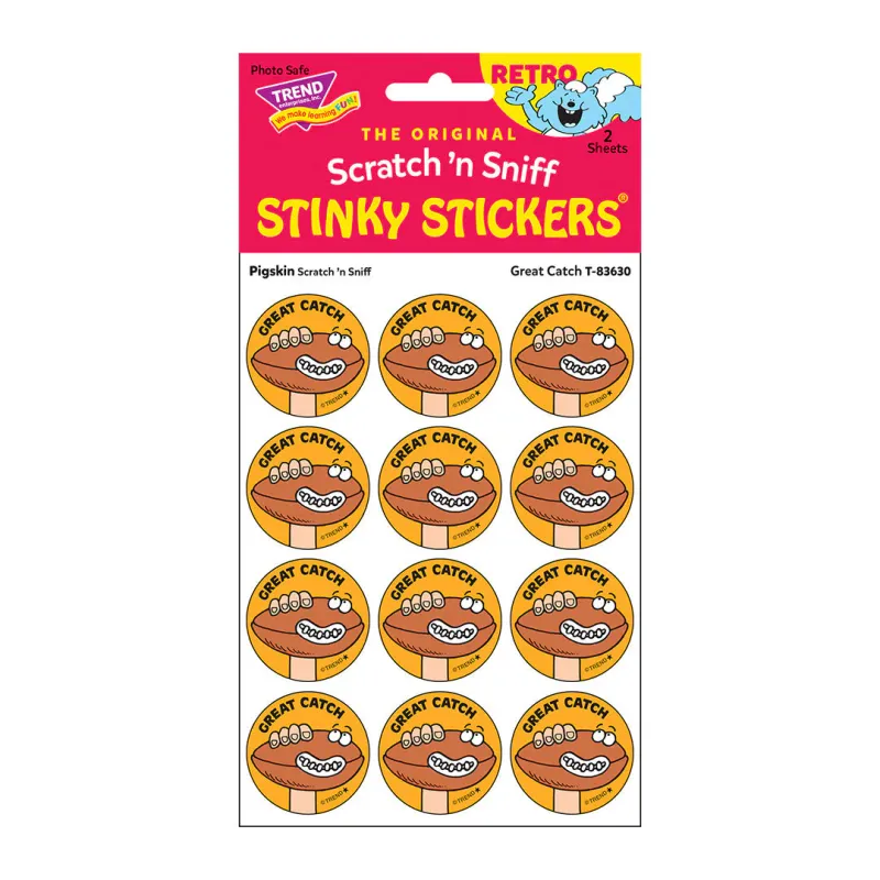 Scratch &#39;N Sniff Stinky Stickers - Great Catch, Pigskin Football