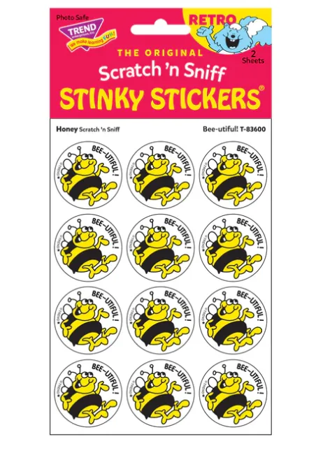 Scratch &#39;N Sniff Stinky Stickers - Bee-utiful, Honey