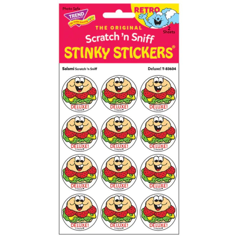 Scratch &#39;N Sniff Stinky Stickers - Deluxe Sandwich, Salami