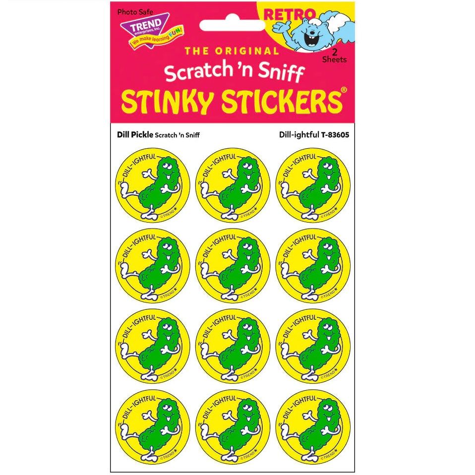 Scratch &#39;N Sniff Stinky Stickers - Dill-lightful, Dill Pickle