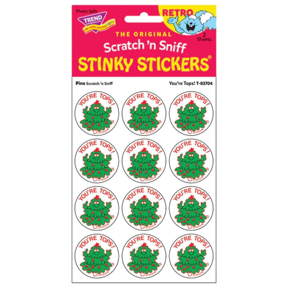 Scratch &#39;N Sniff Stinky Stickers - You&#39;re Tops, Pine