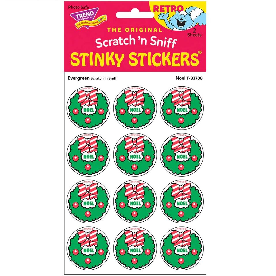 Scratch &#39;N Sniff Stinky Stickers - Noel, Evergreen