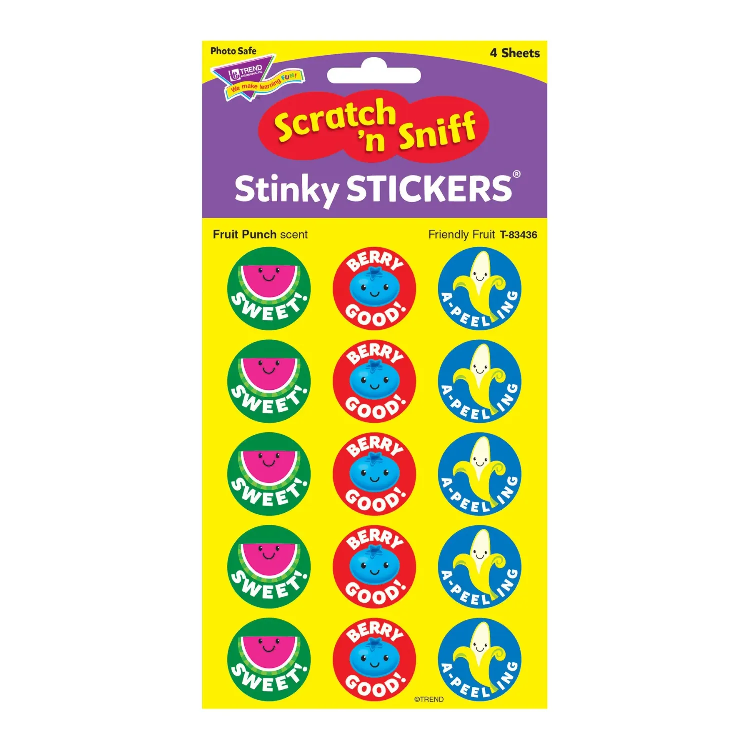Scratch &#39;N Sniff Stinky Stickers - Friendly Fruit, Fruit Punch