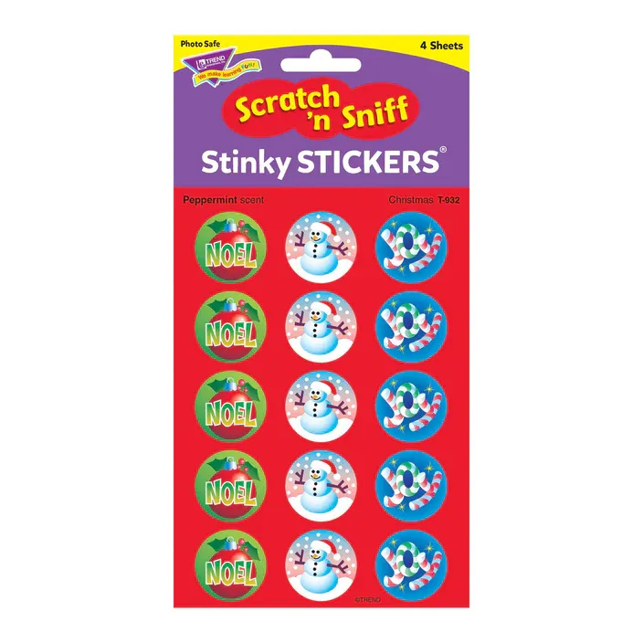 Scratch &#39;N Sniff Stinky Stickers - Christmas, Peppermint