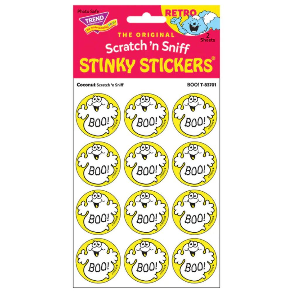 Scratch &#39;N Sniff Stinky Stickers - Boo, Coconut