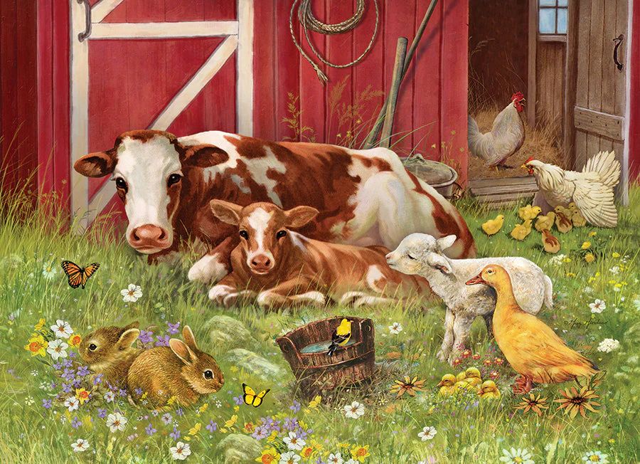 35pc: Tray Puzzle - Barnyard Family