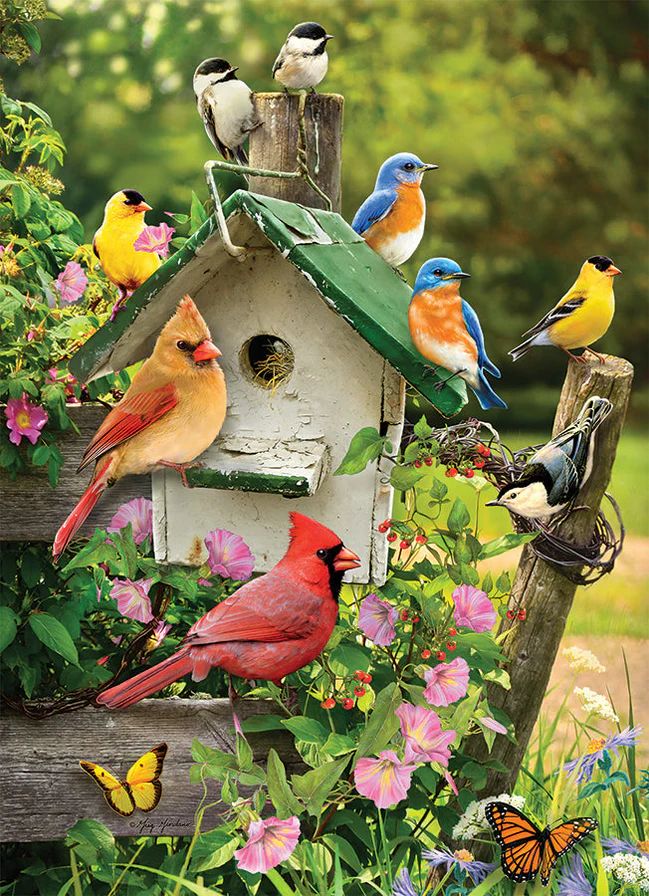 35pc: Tray Puzzle - Singing Around the Birdhouse