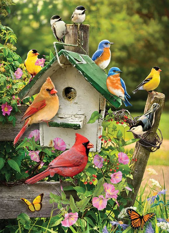 35pc: Tray Puzzle - Singing Around the Birdhouse