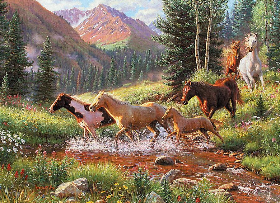 35pc: Tray Puzzle - Horse Stream
