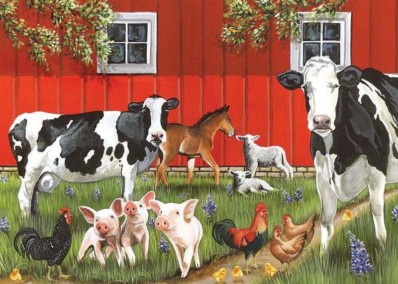 35pc: Tray Puzzle - Red Barn Farm