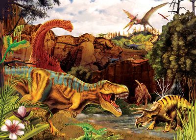 35pc: Tray Puzzle - Dinosaur Story