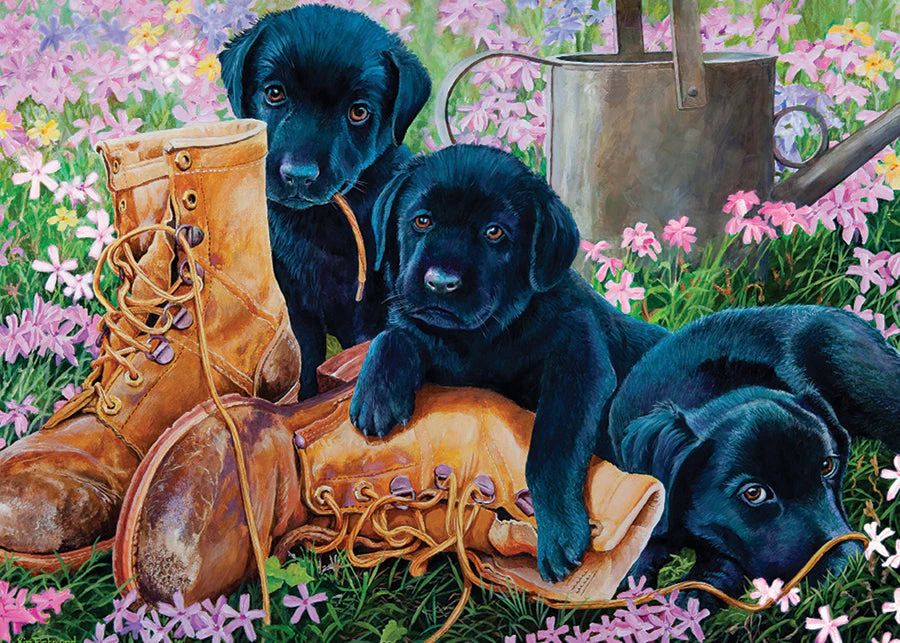 35pc: Tray Puzzle - Black Lab Puppies