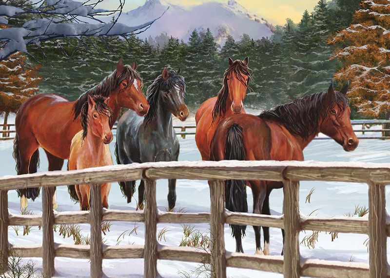 35pc: Tray Puzzle - Snowy Pasture