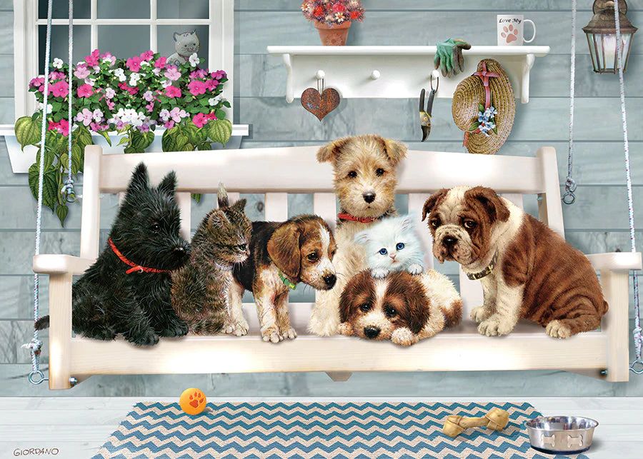 35pc: Tray Puzzle - Porch Swing Buddies