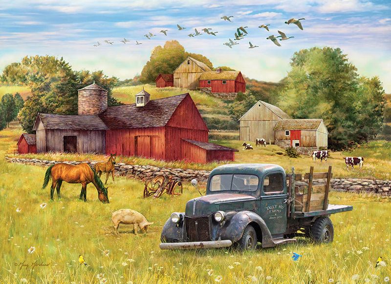 35pc: Tray Puzzle - Blue Truck Farm