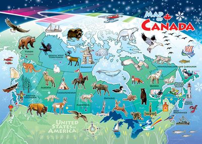 35pc: Tray Puzzle - Canada Map