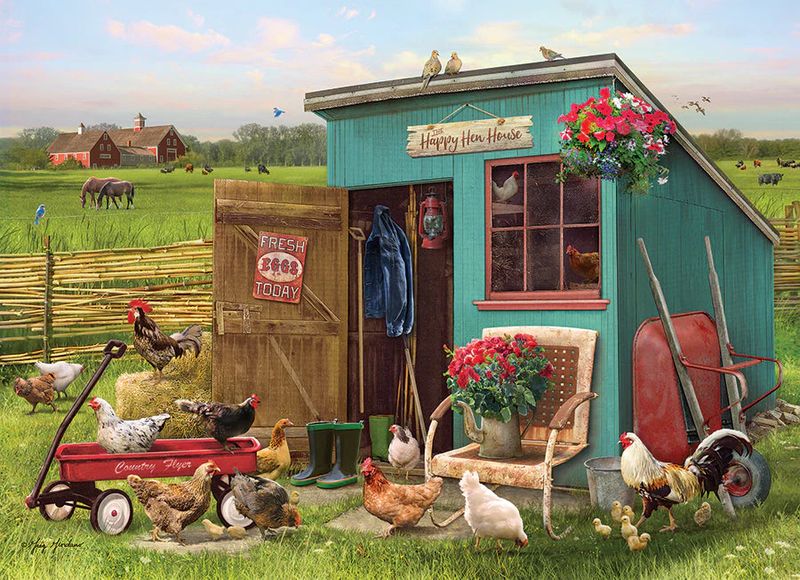 35pc: Tray Puzzle - Happy Hens