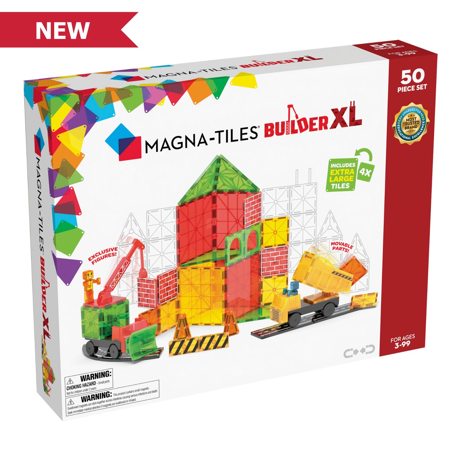 Magna Tiles - Builder XL: Trucks 50 Piece Set