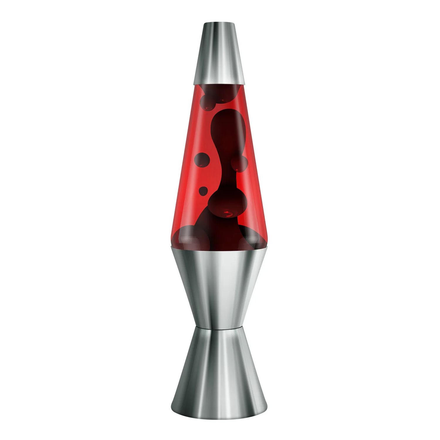 Lava Lamp 14.5&quot; - Chrome Plated Crimson Black/Red