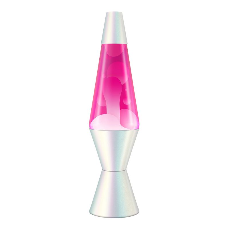 Lava Lamp 14.5&quot; - Opalescent White/Pink