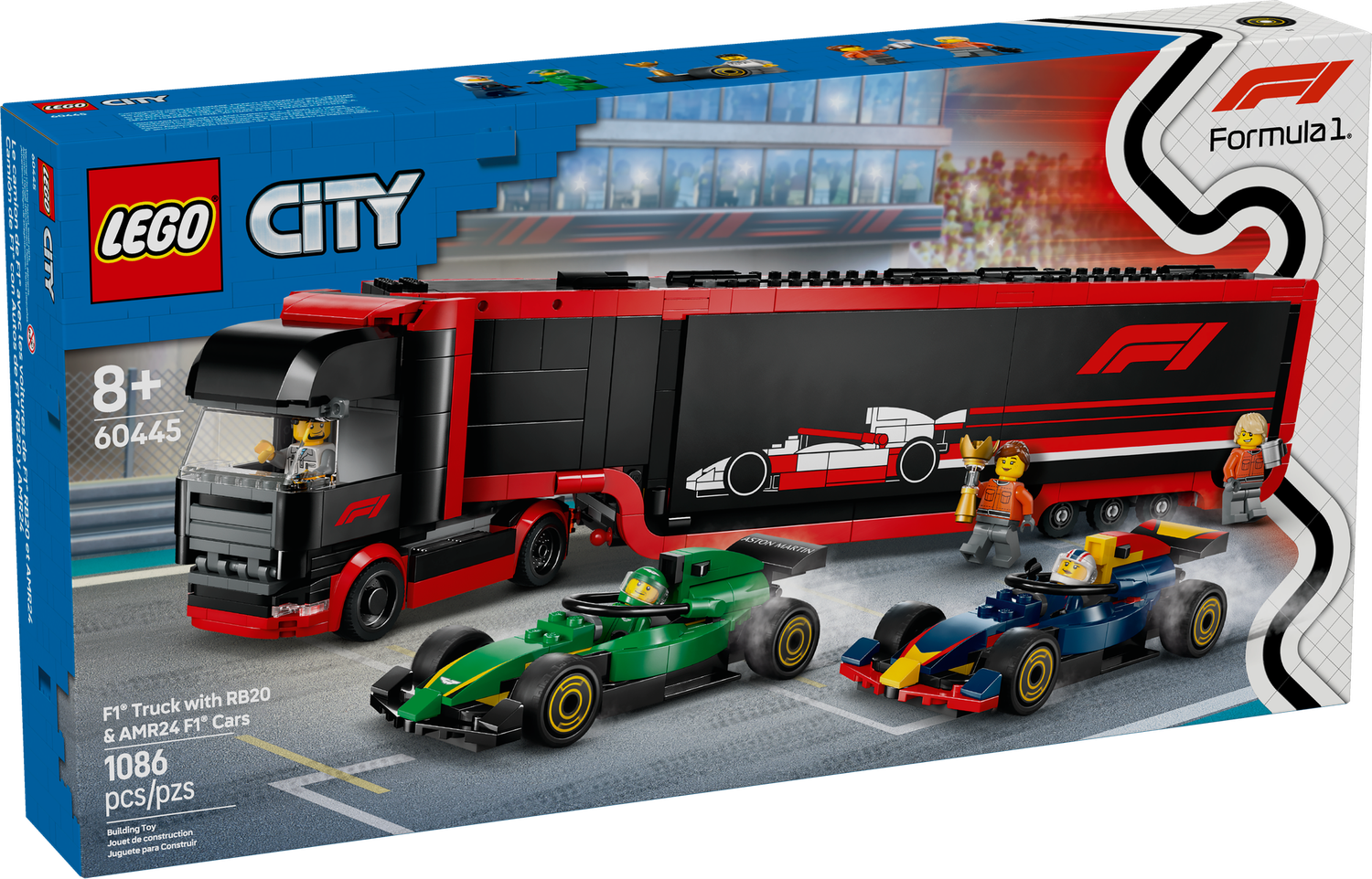 LEGO® CITY - F1® Truck with RB20 &amp; AMR24 F1® Cars