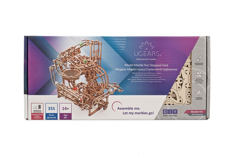 UGears - Marble Run - Stepped Hoist 355pc