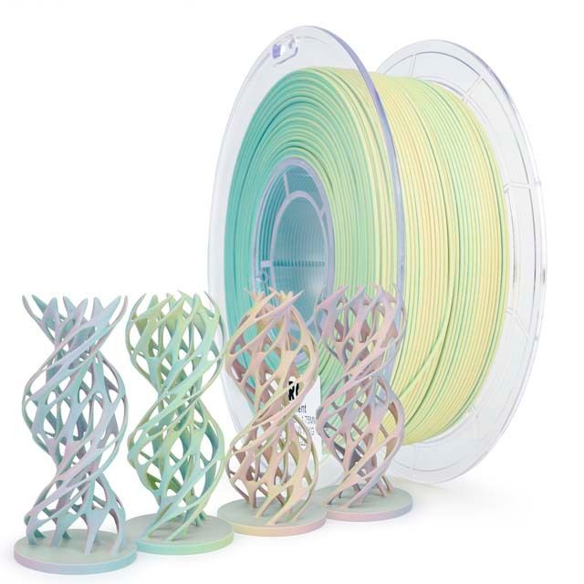 Ziro 3D Filament - Tri-Color Matte PLA Colorful Mist