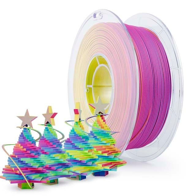 Ziro 3D Filament - Tri-Color Matte PLA Rosy Cloud