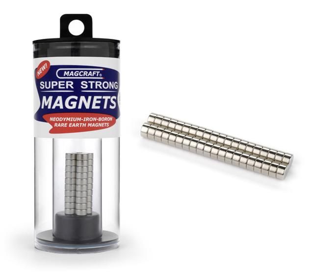 MAGCRAFT RARE EARTH MAGNETS - 1/4&quot;x1/8&quot; Rare Earth Disc Magnets (40)
