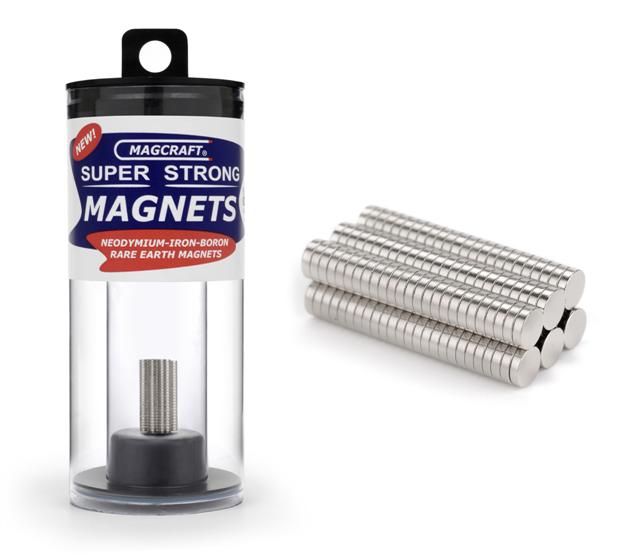 MAGCRAFT RARE EARTH MAGNETS -1/8&quot;x1/32&quot; Rare Earth Disc Magnets (150)